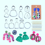 Polymer Clay Jewelry Making Set with 18 Cutters and Earring Cards