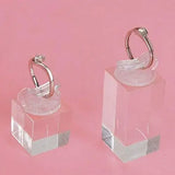 Clear Acrylic Ring Clip Display Stand Jewelry Holder
