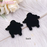 1.38IN(35MM) Christmas Turkey Earrings Laser Cut Glitter Acrylic