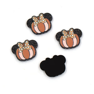 Set of 10 18mm CN Mouse Pumpkin Halloween Glitter Acrylic Findings