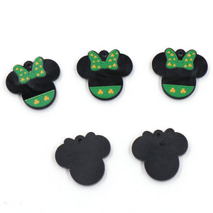 10-20mm Hot CN Mouse Head Clover St.Patrick's Marble Acrylic Print Findings