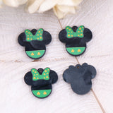 10-20mm Hot CN Mouse Head Clover St.Patrick's Marble Acrylic Print Findings