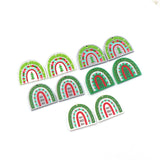Set of 10 Christmas Rainbow Glitter Acrylic Earrings HO HO HO