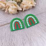 Set of 10 Christmas Rainbow Glitter Acrylic Earrings HO HO HO