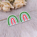 Set of 10 Christmas Rainbow Glitter Acrylic Earrings HO HO HO
