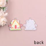CN Gingerbread House Print Earrings Christmas Jewelry