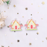 CN Gingerbread House Print Earrings Christmas Jewelry