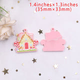 CN Gingerbread House Print Earrings Christmas Jewelry