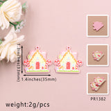 CN Gingerbread House Print Earrings Christmas Jewelry