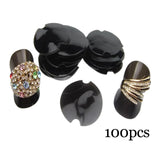 100Pcs Plastic Rings Display Sheet Soft Material Storage
