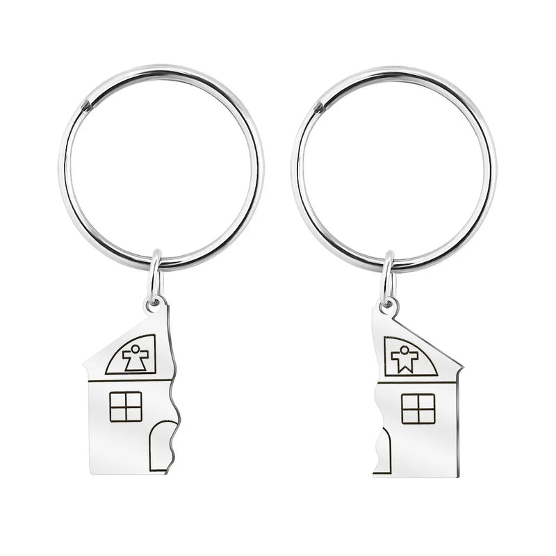 Set of 2 Personalized Matching Couple Keychains