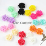 240pcs Mixed Rose Flower Resin Cabochons (16mm) DIY Sz0952