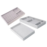 3 Stackable Velvet Jewelry Trays Organizer Drawer