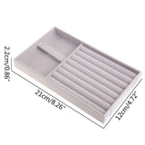3 Stackable Velvet Jewelry Trays Organizer Drawer