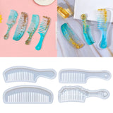 Set of 4 Comb Shaped Silicone Resin Moulds for DIY Ornaments Craft Making