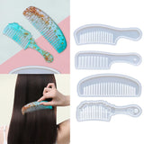 Set of 4 Comb Shaped Silicone Resin Moulds for DIY Ornaments Craft Making