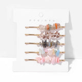 Crystal Quartz Hair Clips Set - Natural Stone Hair Accessories