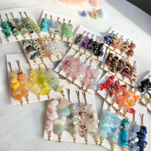 Crystal Quartz Hair Clips Set - Natural Stone Hair Accessories