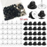 50 Pin Backs PVC Rubber for Butterfly Clutch Backings Blank Pins