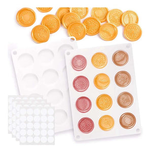 Set of 2 1.2in Silicone Wax Stamp Mats - Perfect Size for Wax Seal Stamps