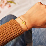 925 Silver Rainbow Sunflower Charm Bracelet for Women