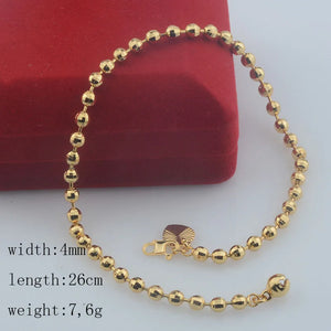 Seval Style Women Yellow Link Ball Heart Anklet Chains