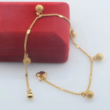 Seval Style Women Yellow Link Ball Heart Anklet Chains