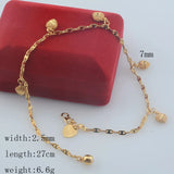 Seval Style Women Yellow Link Ball Heart Anklet Chains