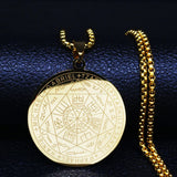 Archangels Amulet Stainless Steel Necklace Men Talisman Protection Jewelry