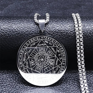 Archangels Amulet Stainless Steel Necklace Men Talisman Protection Jewelry