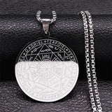 Archangels Amulet Stainless Steel Necklace Men Talisman Protection Jewelry