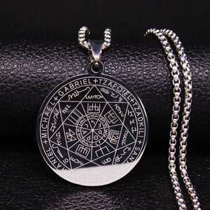 Archangels Amulet Stainless Steel Necklace Men Talisman Protection Jewelry