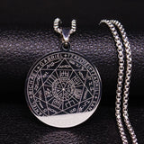 Archangels Amulet Stainless Steel Necklace Men Talisman Protection Jewelry