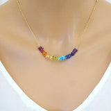Seven Chakra Crystal Necklace for Women, Natural Gemstone Jewelry