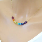 Seven Chakra Crystal Necklace for Women, Natural Gemstone Jewelry