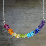Seven Chakra Crystal Necklace for Women, Natural Gemstone Jewelry