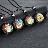 Seven Chakra Healing Necklace Men's Pendant Divination Jewelry