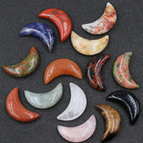 7 Chakra Natural Crystal Crescent Moon Stone Pendant for Jewelry Making