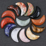 7 Chakra Natural Crystal Crescent Moon Stone Pendant for Jewelry Making
