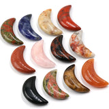 7 Chakra Natural Crystal Crescent Moon Stone Pendant for Jewelry Making
