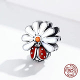 7-Star Ladybug Bead for Charm Bracelet Necklace 925 Sterling Silver