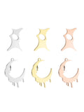 Sevenless Star Moon Stainless Steel Polished Pendant