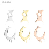 Sevenless Star Moon Stainless Steel Polished Pendant