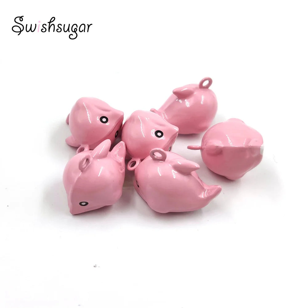 Enamel Dolphin Copper Craft Cartoon Charm Bells Pendant