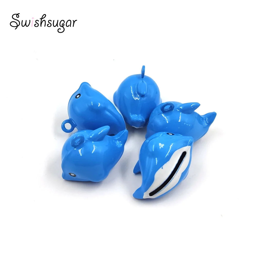Enamel Dolphin Copper Craft Cartoon Charm Bells Pendant