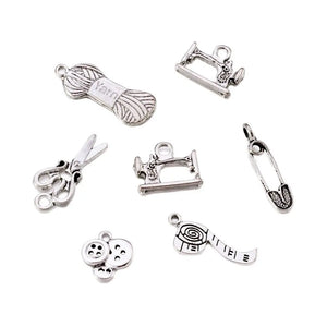 Tibetan Style Sewing Knitting Alloy Pendants Set