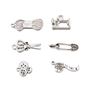 Tibetan Style Sewing Knitting Alloy Pendants Set