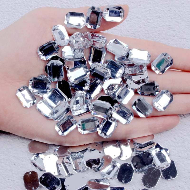 Sew On Rectangle Beads 10X14mm 13x18mm 18x25mm Taiwan Acrylic Beads