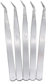 5PCS 5 Tweezers Stainless Steel 6 Long