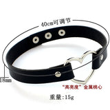 Sexy PU Leather Heart Necklace Choker Harajuku Punk Women